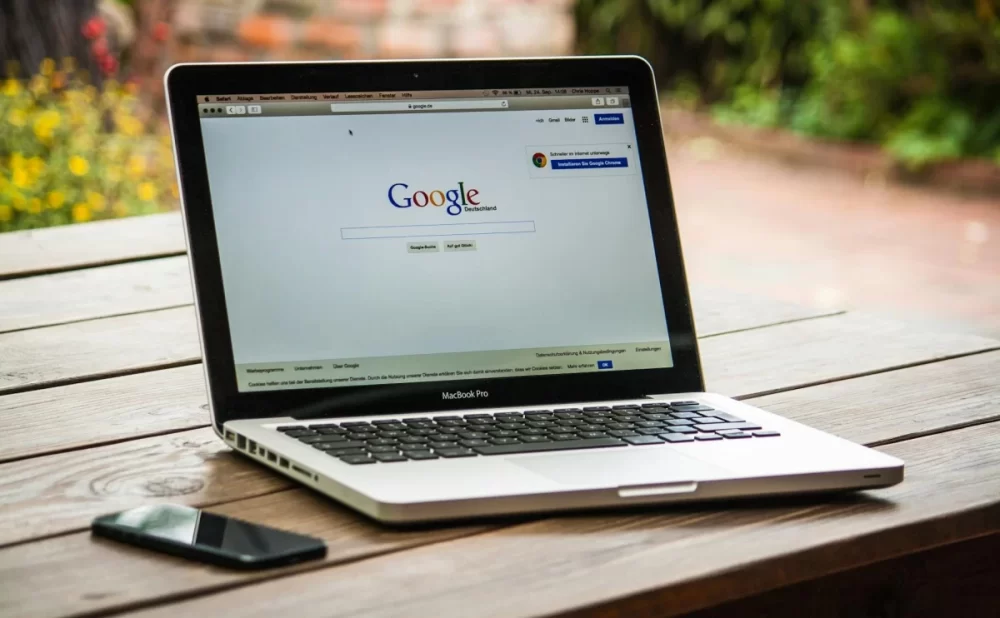 keyword research - google search engine on macbook pro