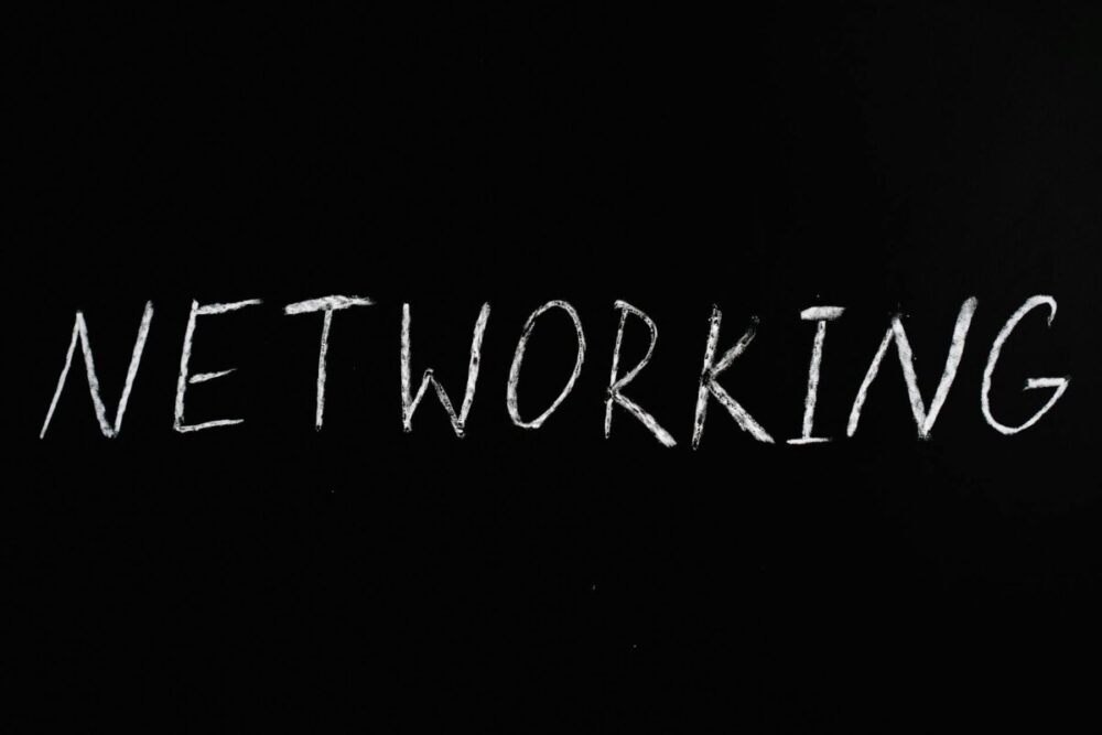 networking text on black surface